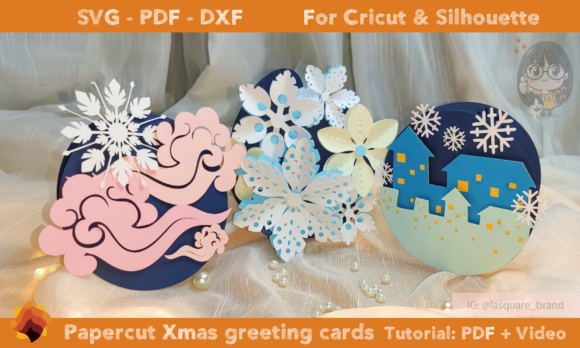 03 Xmas Papercut Greeting Card Templates