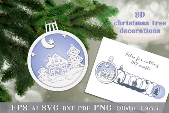 3d Christmas Tree Decoration SVG for Festive Blog Graphics