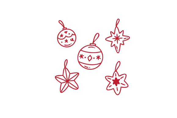 Christmas Ornaments Line Art for Festive Branding