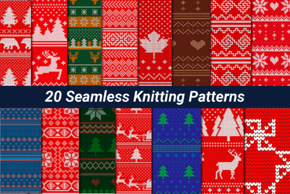 Christmas Seamless Knitting Patterns Bundle
