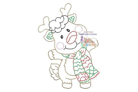 Deer Multicolor Character for Christmas Design