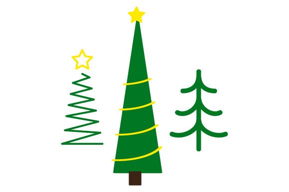 Doodle-style Christmas Trees for Festive Branding