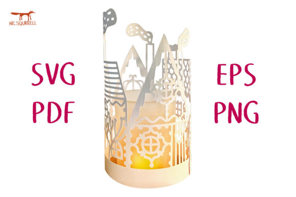 Gingerbread House Lantern SVG Cut File for Winter Amp