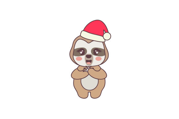 Kawaii Christmas Sloth: A Festive Design Asset