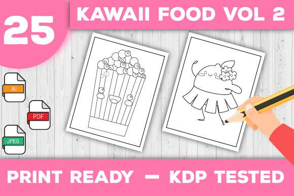 Kawaii Food Coloring Pages Vol-02 Review for Coloring Pages Amp
