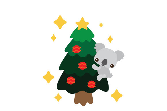 Koala Bear Climbing a Christmas Tree Design Review
