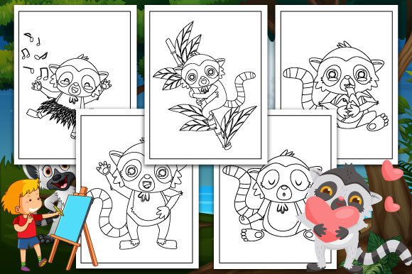 Lemur Coloring Book Pages for Kids Review: A Coloring Pages Amp Asset