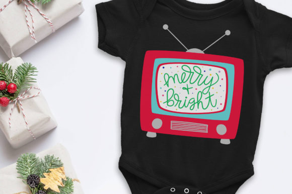 Merry and Bright Retro Quote for Crafts & Blogs