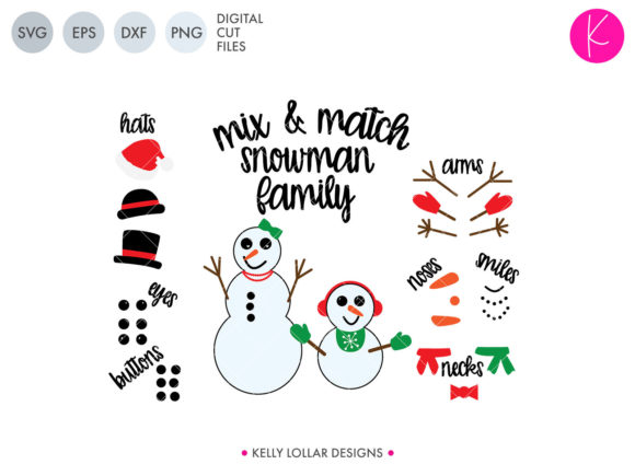 Mix Match Snowman Family Pack for Crafts