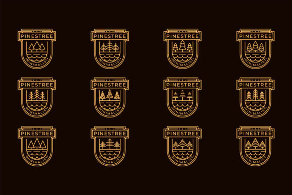 Pine Tree Line Art: Simple Logos for Crafters