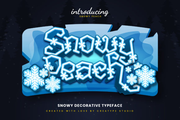 Snowy Peach Christmas Decorative