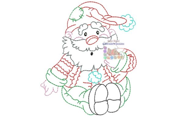 Surprised Santa Multicolor Character and Christmas