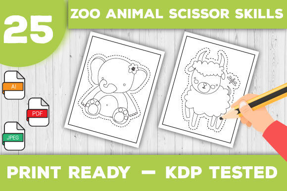 Zoo Animals Scissor Skills Coloring Pages Amp Review
